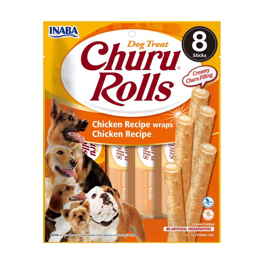 8 saquetas x 12 g Churu Sticks Rolls de Frango para c&atilde;es, , large Imagem n&uacute;mero 1